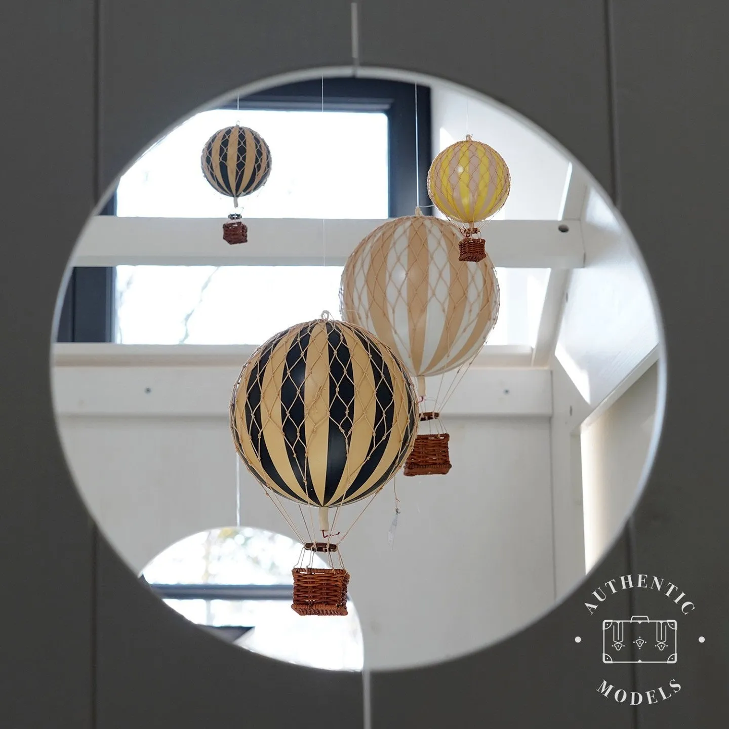 Authentic Models Floating The Skies. Lavender - Hot Air Balloon Hanging Decor - 13cm