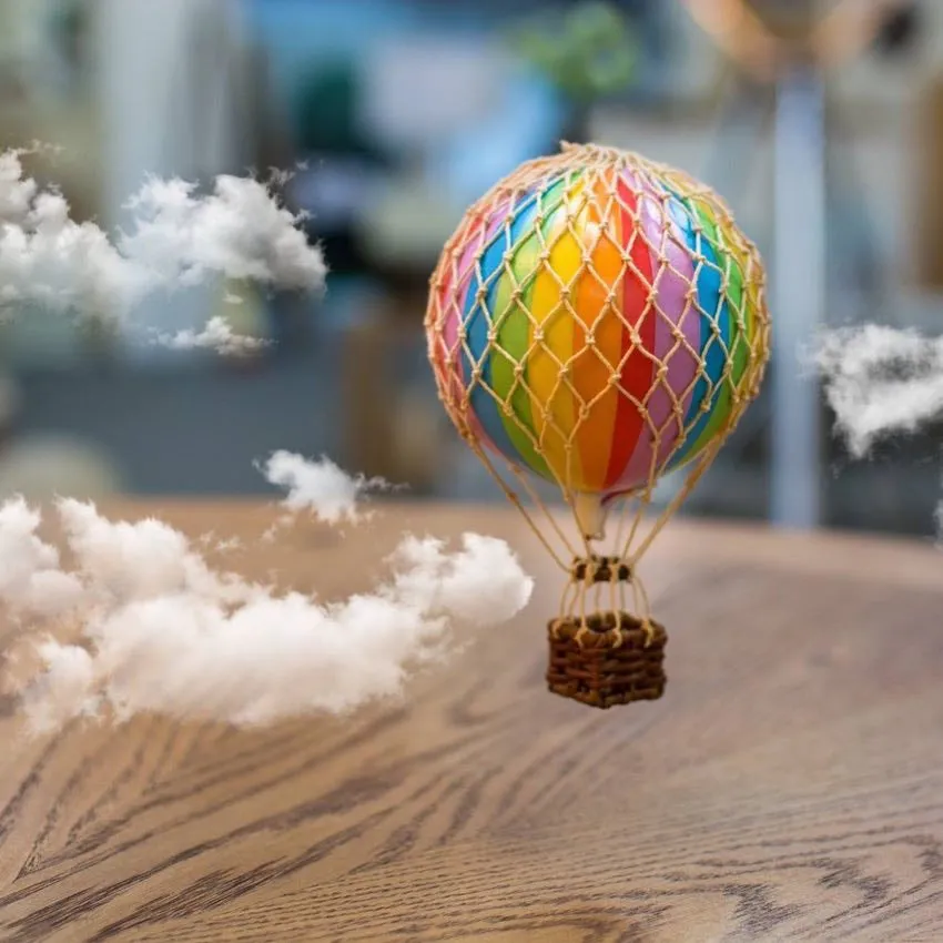 Authentic Models Floating The Skies. Rainbow - Hot Air Balloon Hanging Decor - 13cm