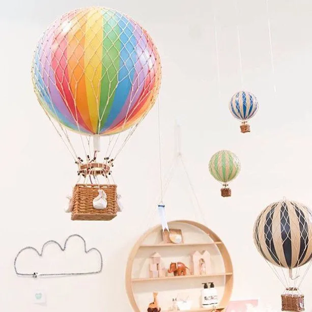 Authentic Models Floating The Skies. Rainbow - Hot Air Balloon Hanging Decor - 13cm