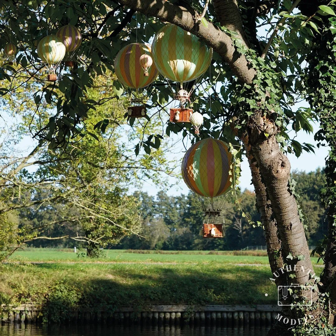 Authentic Models Floating The Skies. Rainbow Pastel - Hot Air Balloon Hanging Decor - 13cm