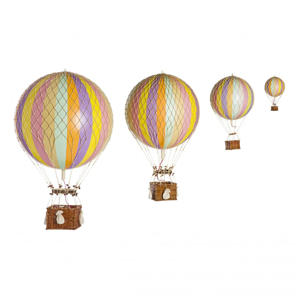 Authentic Models Floating The Skies. Rainbow Pastel - Hot Air Balloon Hanging Decor - 13cm