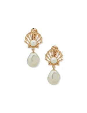 Baroque Shell Clipped Earrings