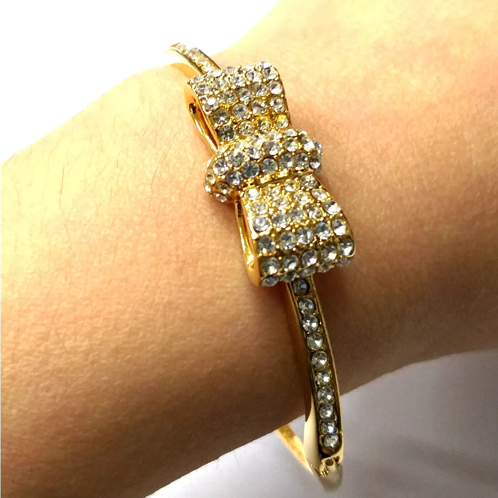 BL807A Gold Crystal Bangle