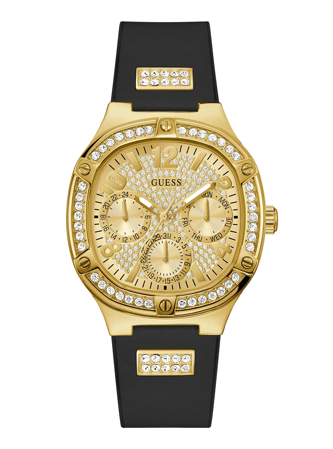 Black Champagne Duchess Crystal Silicone Watch