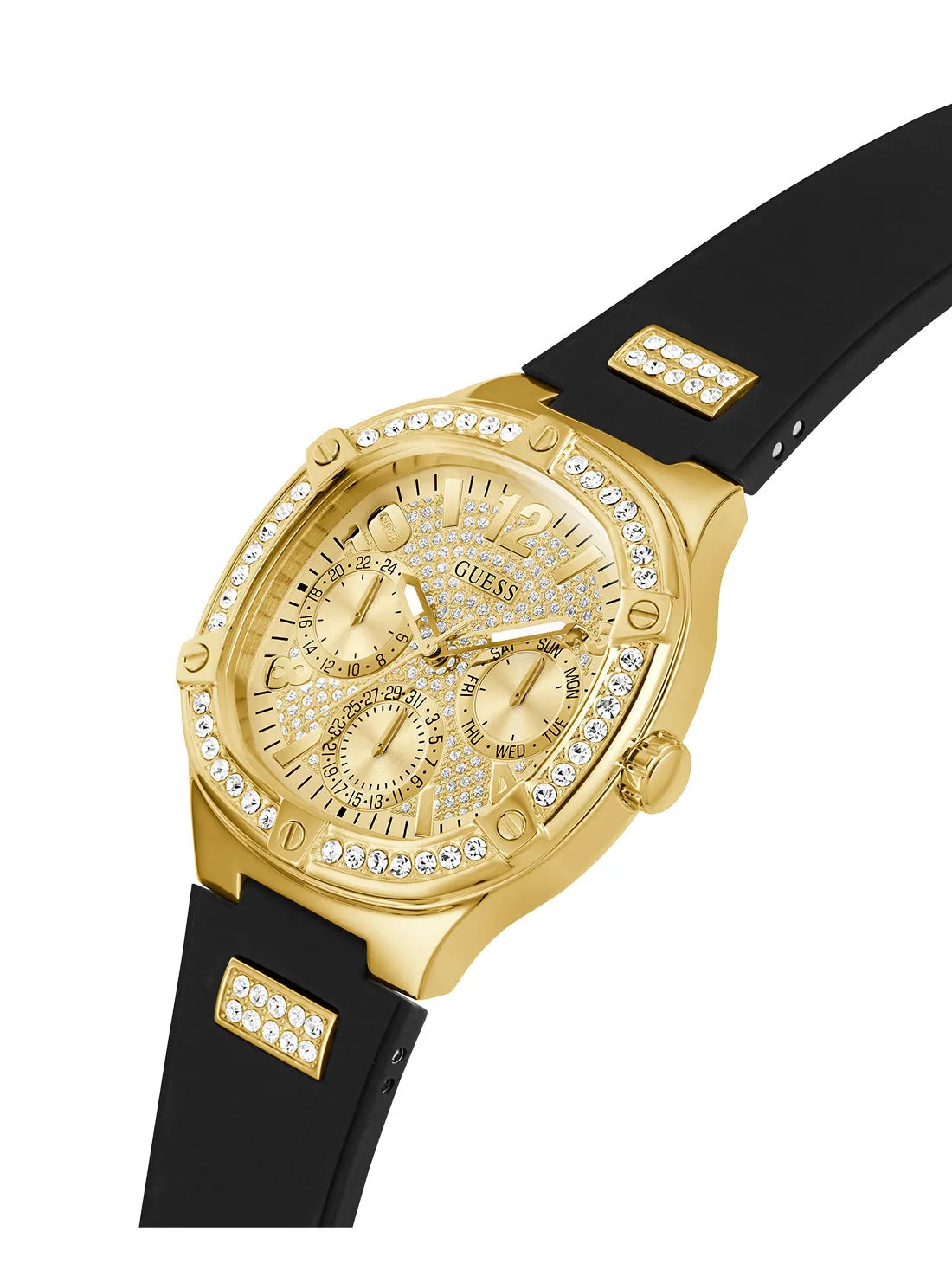 Black Champagne Duchess Crystal Silicone Watch