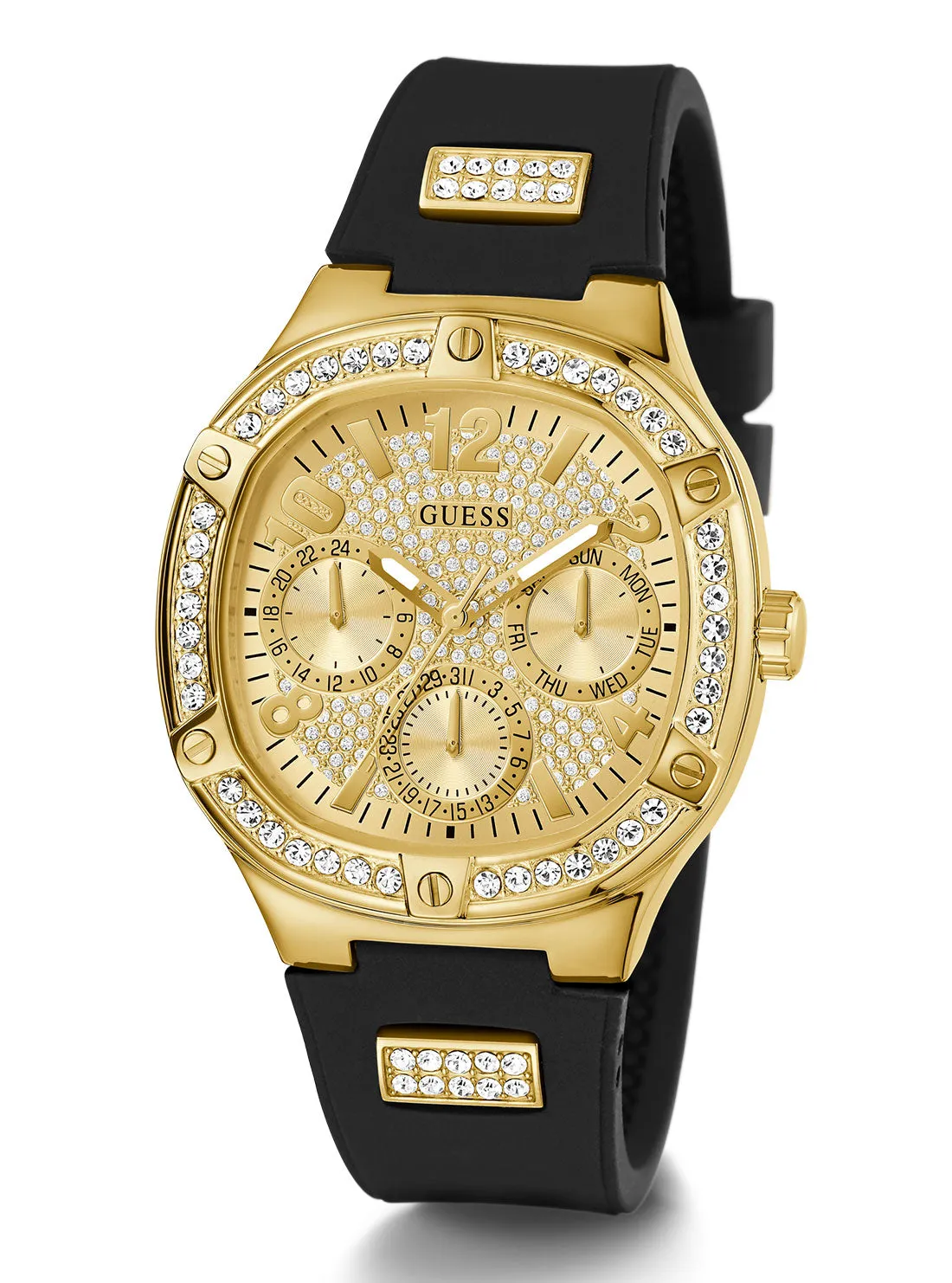 Black Champagne Duchess Crystal Silicone Watch