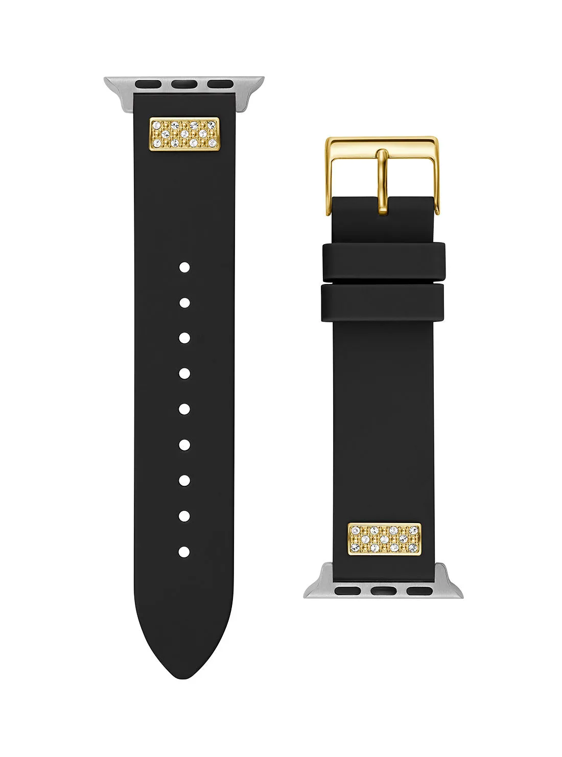 Black Frontier Silicone Crystal Apple Watch Strap