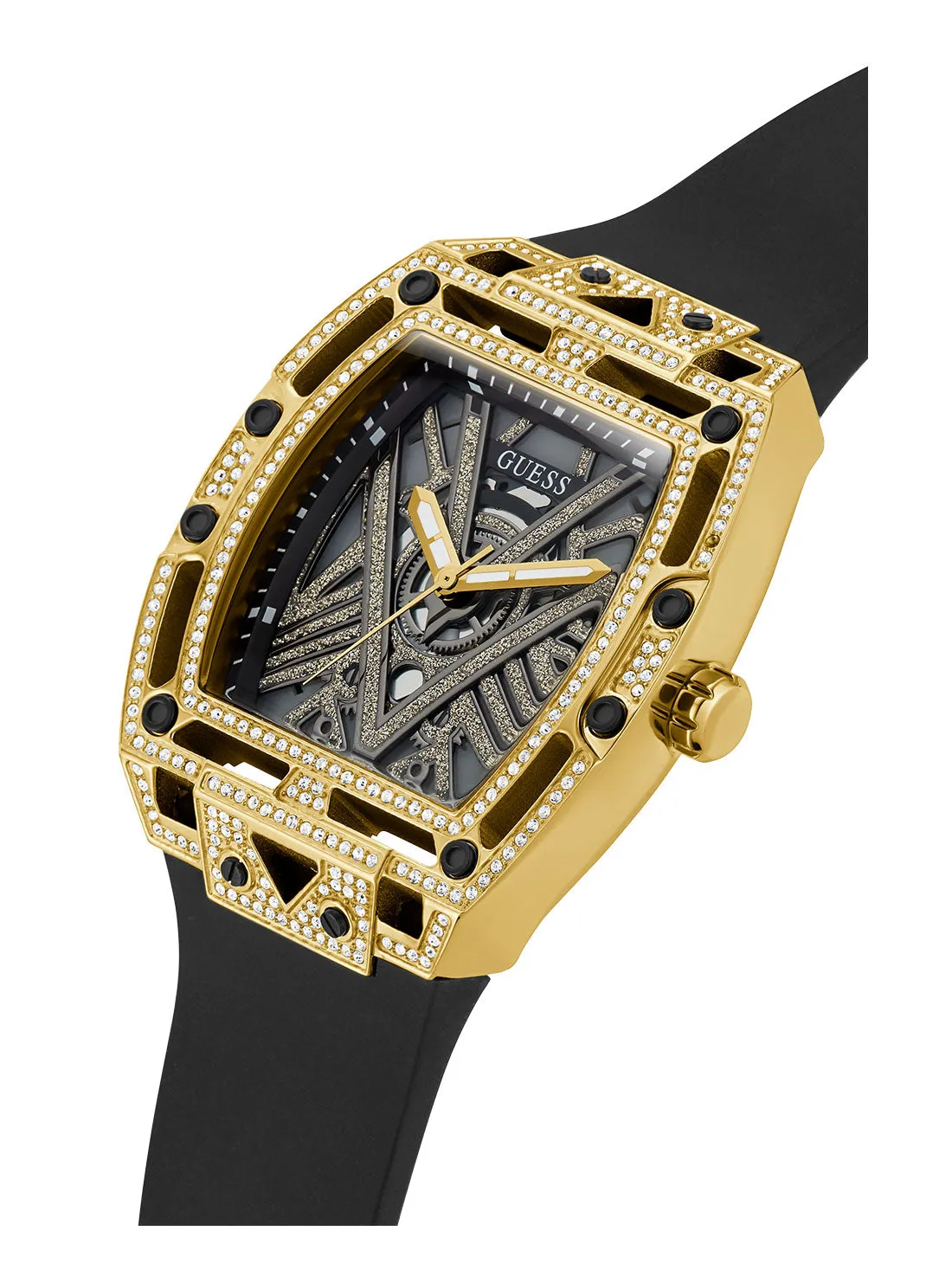 Black Gold Legend Silicone Glitz Watch