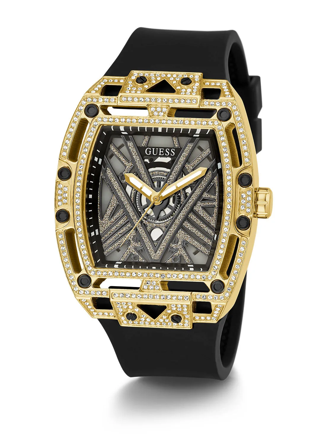 Black Gold Legend Silicone Glitz Watch