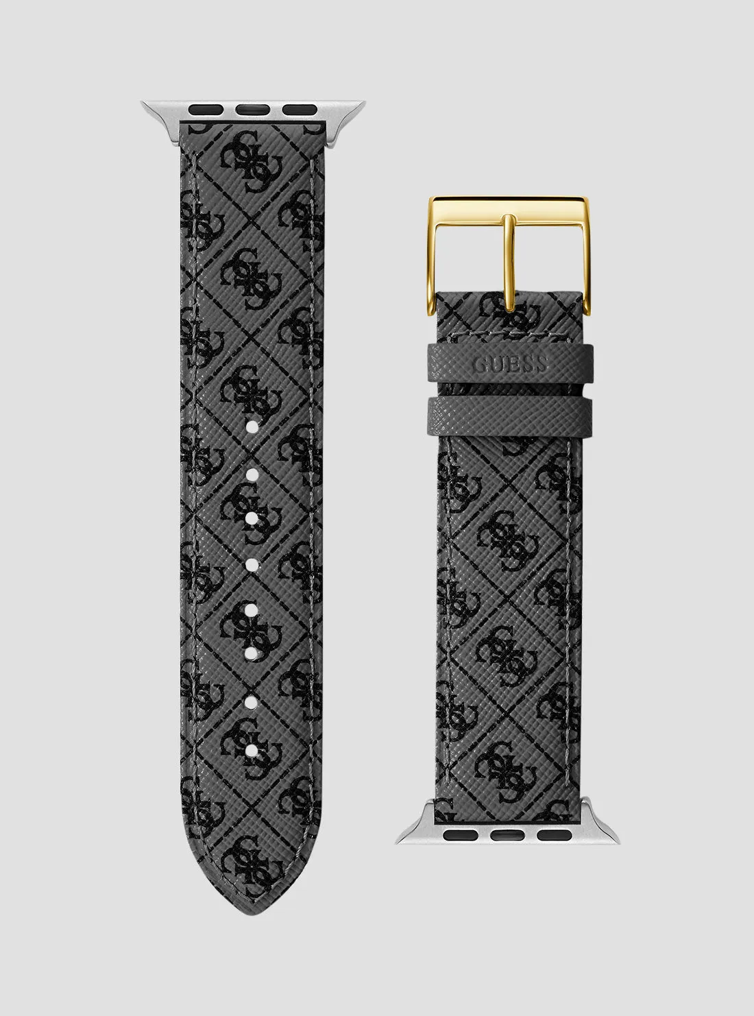 Black Quattro G Leather Apple Watch Strap