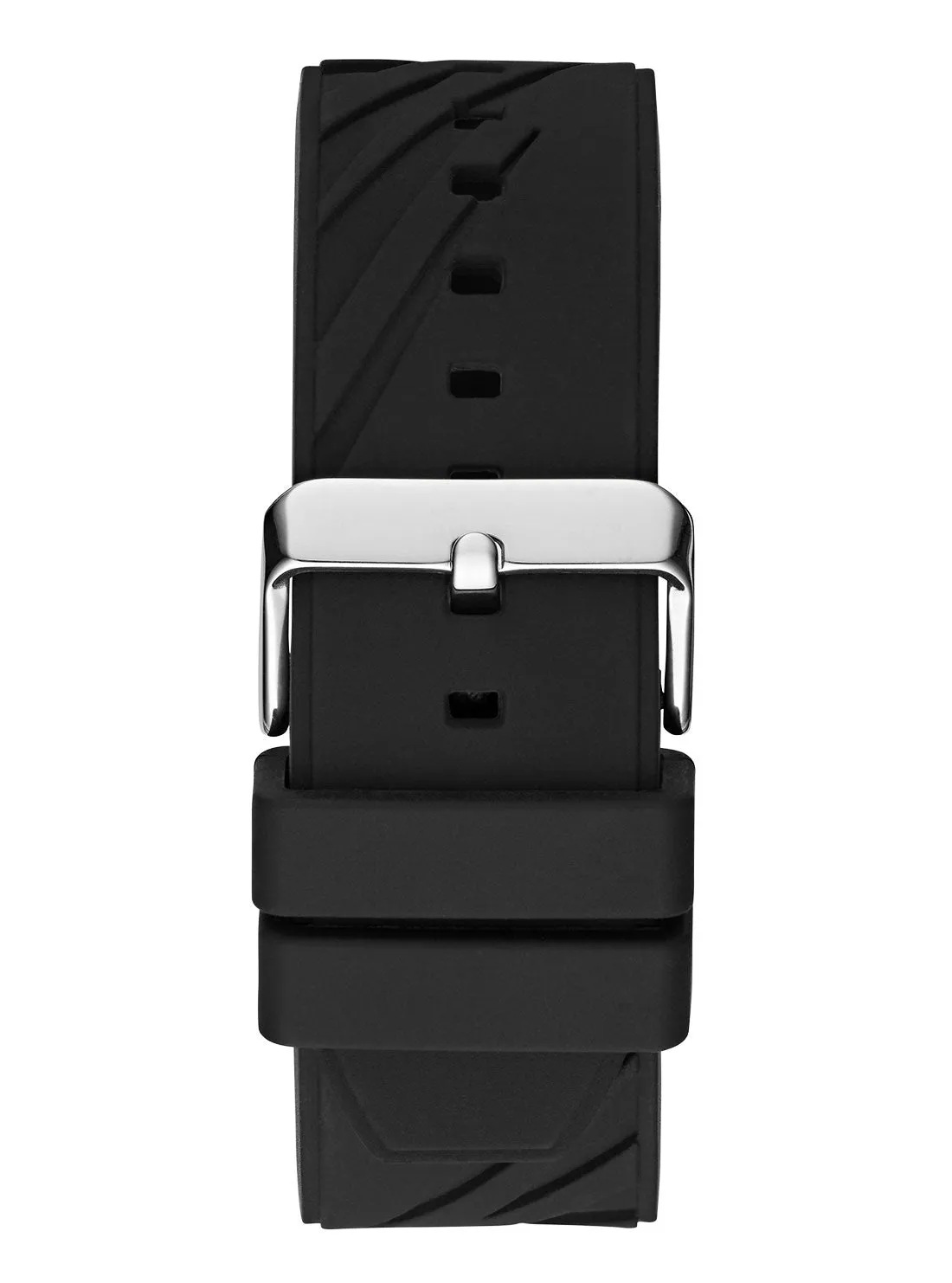 Black Silver Rival Silicone Watch