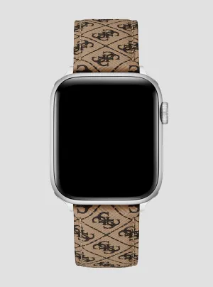 Brown Quattro G Leather Apple Watch Strap