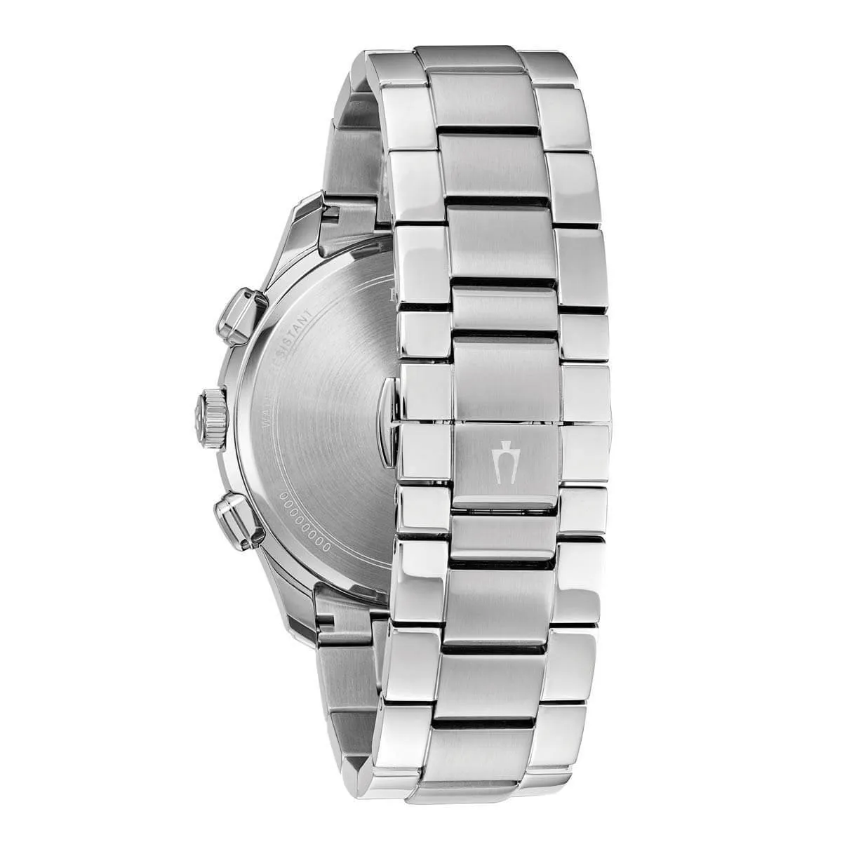 Bulova Men's Chronograph Watch - Classic Quartz Black Dial Steel Bracelet | 96B288