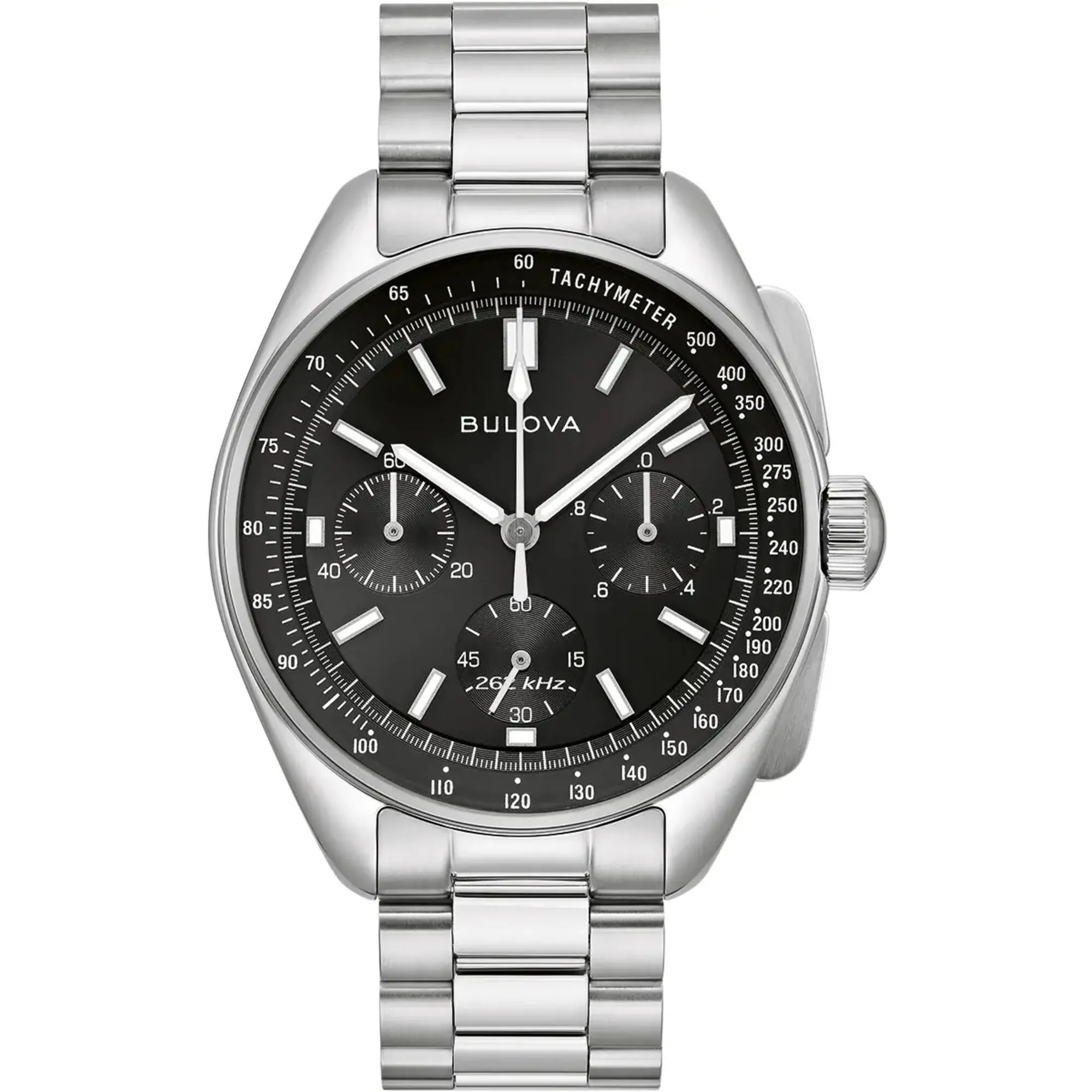Bulova Men's Watch - Lunar Pilot Quartz Chronograph Black Dial Bracelet | 96K111