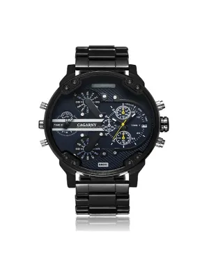 Business Style Large Dial Dual Timequartz Men'S Wrist Watch