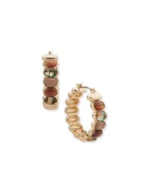 Cab Hoop Earring - Gold/Blush