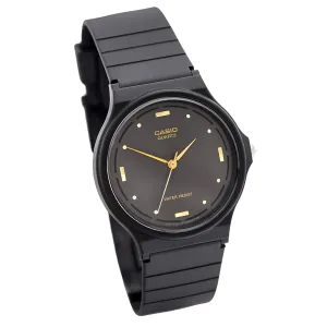 Casio Men's Watch - Quartz Round Case Black Dial Black Resin Strap | MQ76-1A