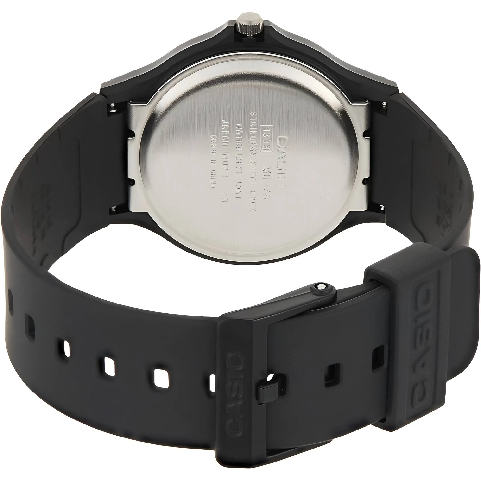 Casio Men's Watch - Quartz Round Case Black Dial Black Resin Strap | MQ76-1A