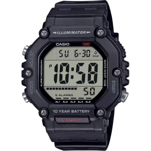 Casio Unisex Watch Dual Time Grey Digital Dial Black Resin Strap AE-1600H-1AVCF