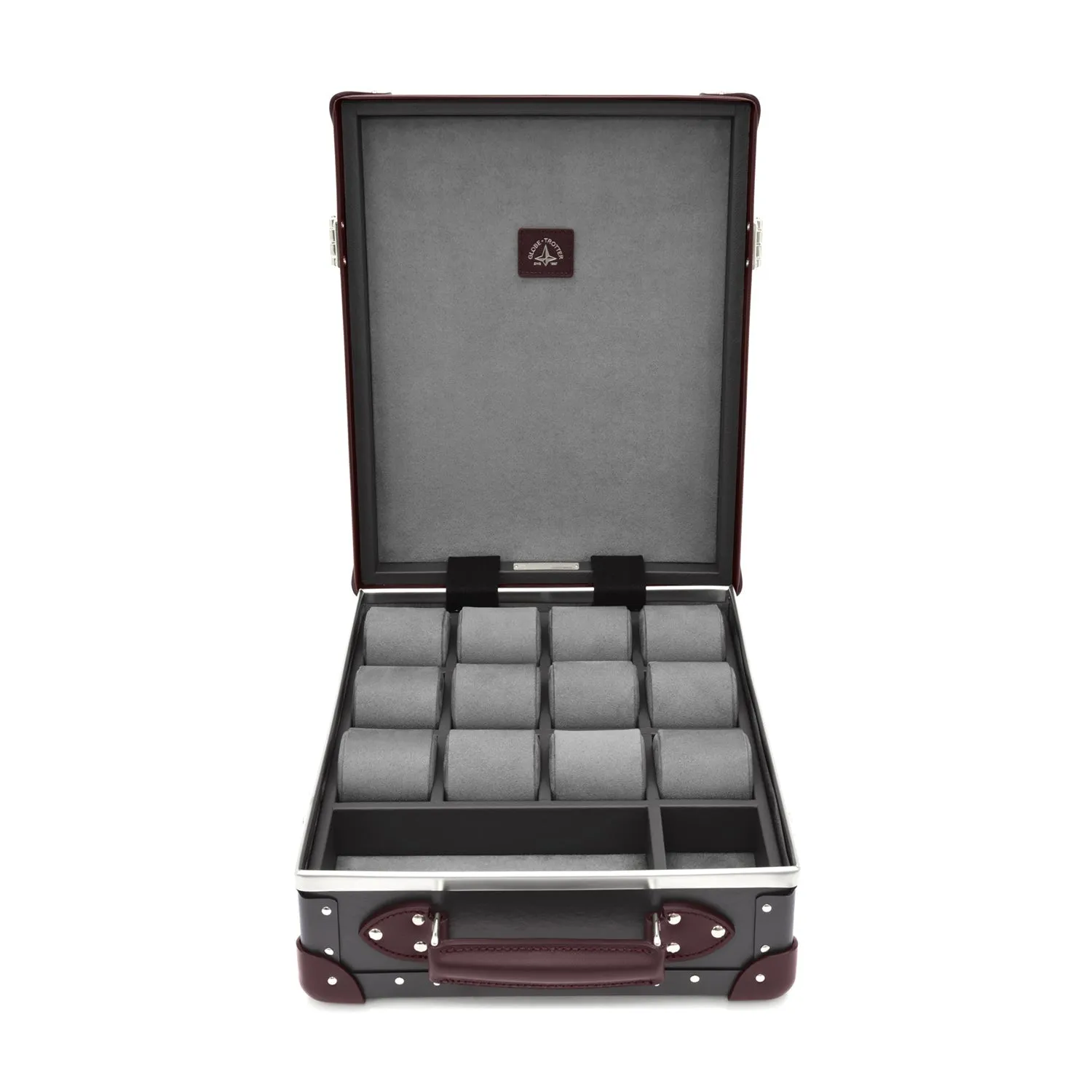 Centenary · 12-Slot Watch Case | Brown/Burgundy