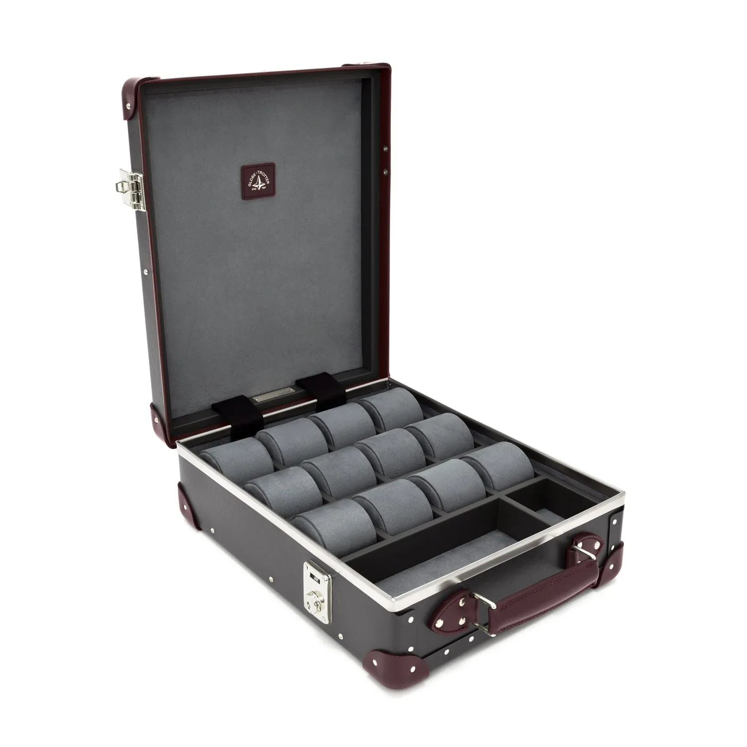 Centenary · 12-Slot Watch Case | Brown/Burgundy