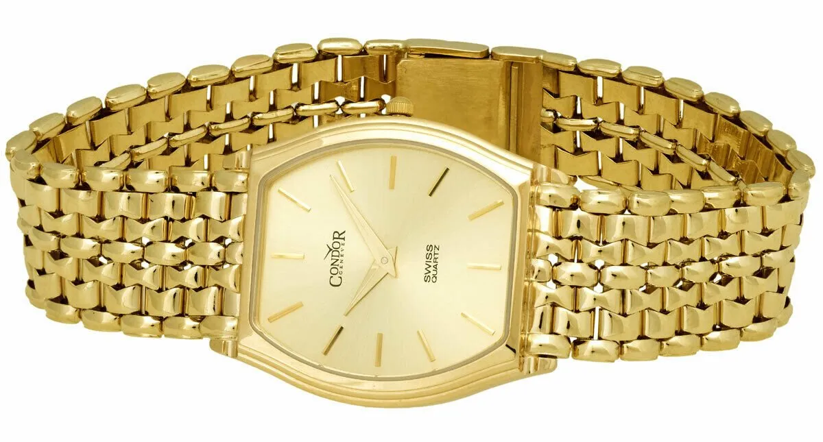 Condor 14kt Gold Mens Luxury Swiss Watch Quartz GS21004
