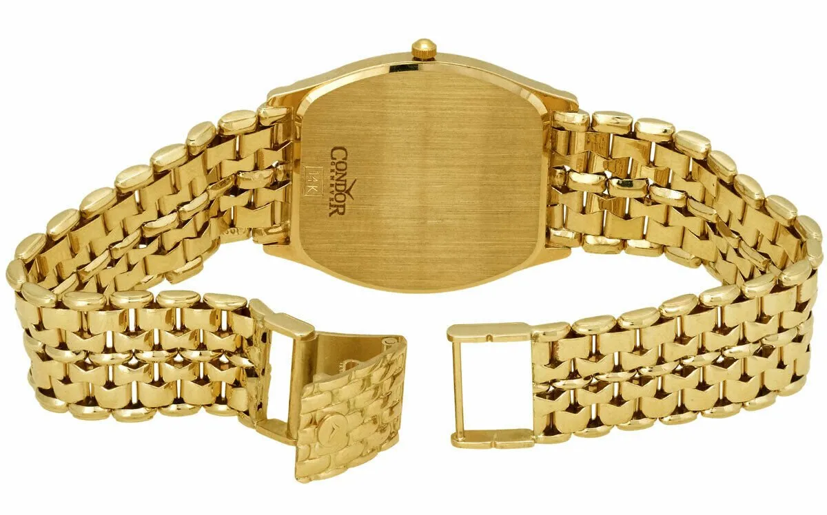 Condor 14kt Gold Mens Luxury Swiss Watch Quartz GS21004