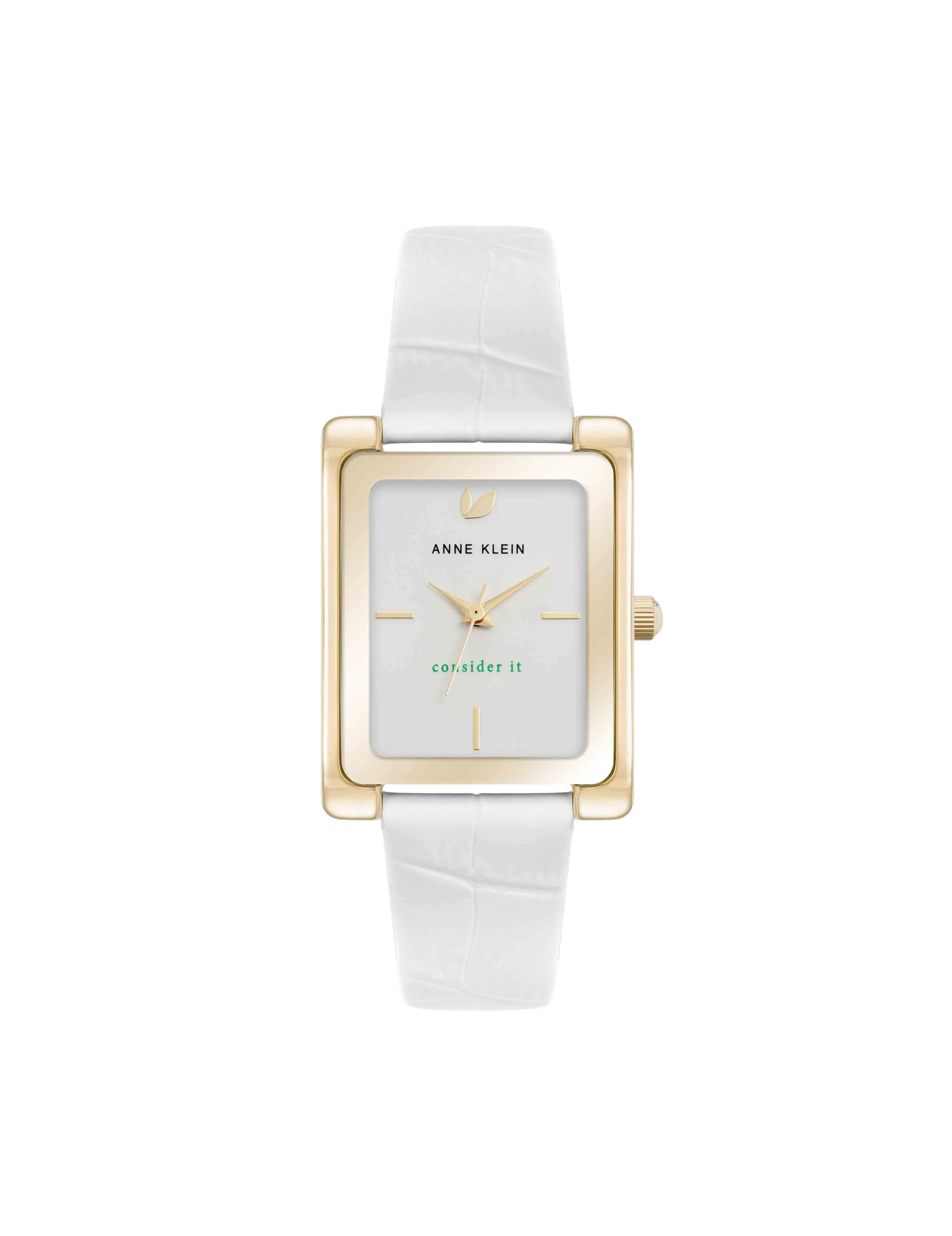 Consider It Rectangular Leather Band Watch
