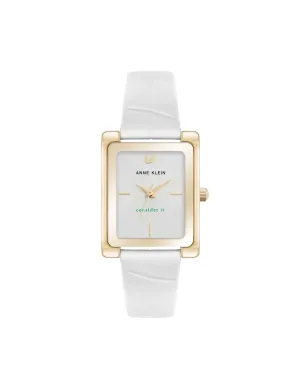 Consider It Rectangular Leather Band Watch