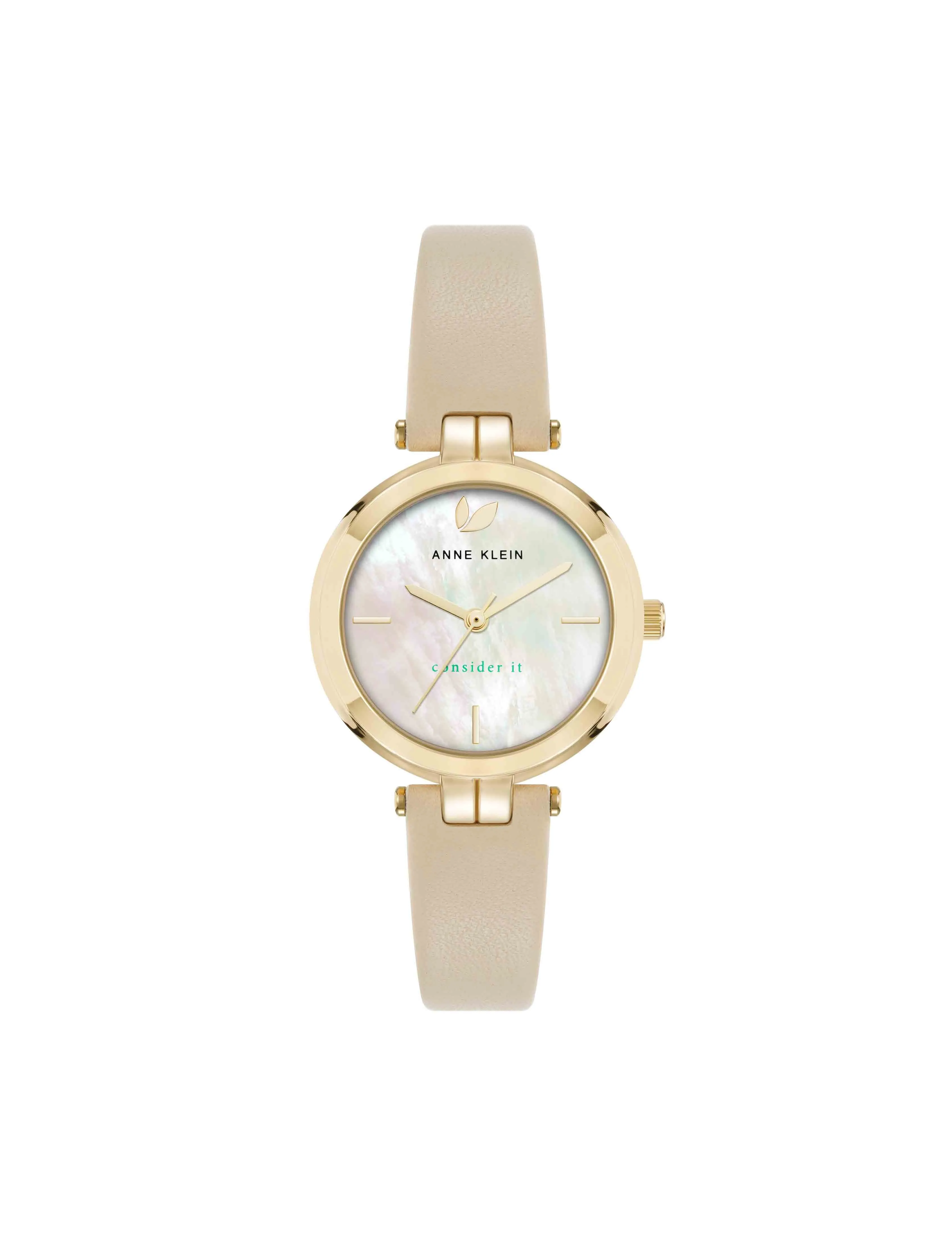 Consider It Round Leather Band Watch