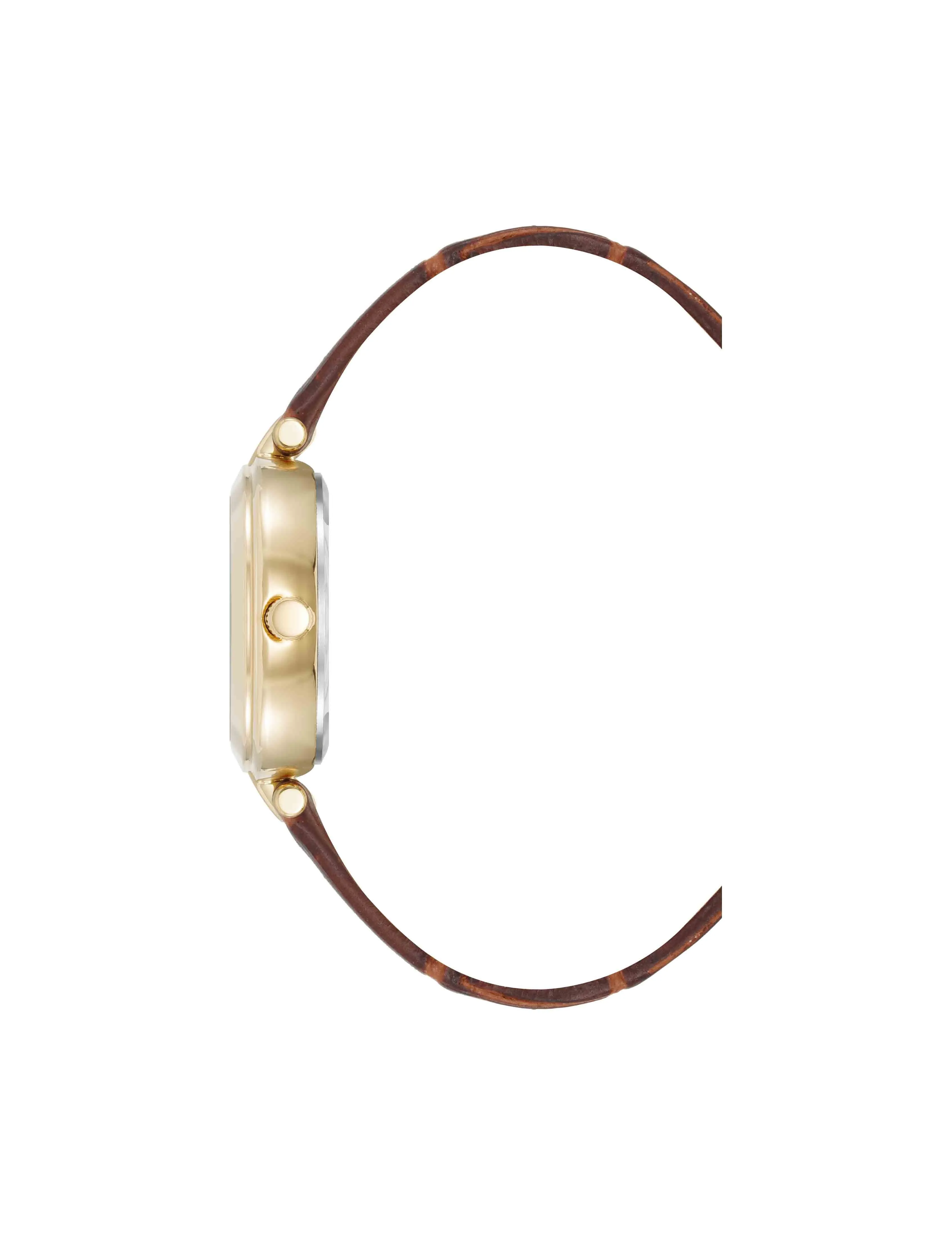 Consider It Round Leather Band Watch