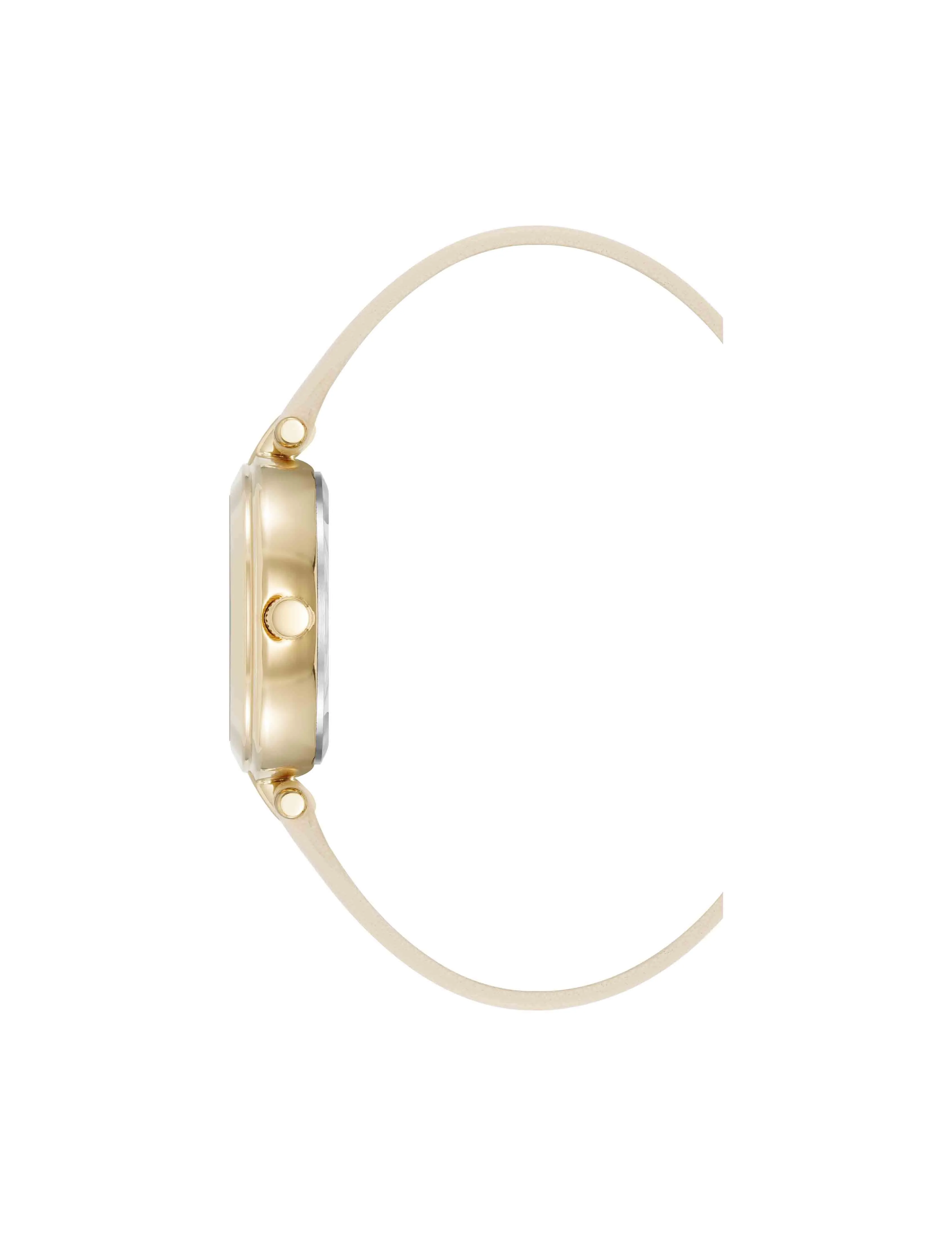 Consider It Round Leather Band Watch