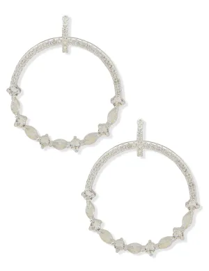 Drop Hoop Earring - Silver