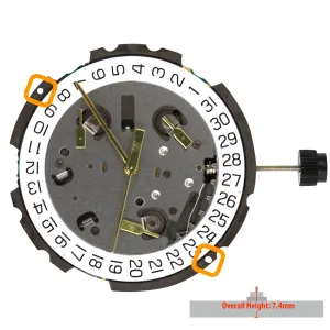ETA G10.211 Watch Movement Quartz Movement Date At 4:00 Overall Height 7.4mm