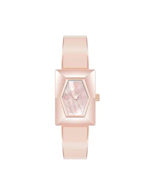 Faceted Case Bangle Watch