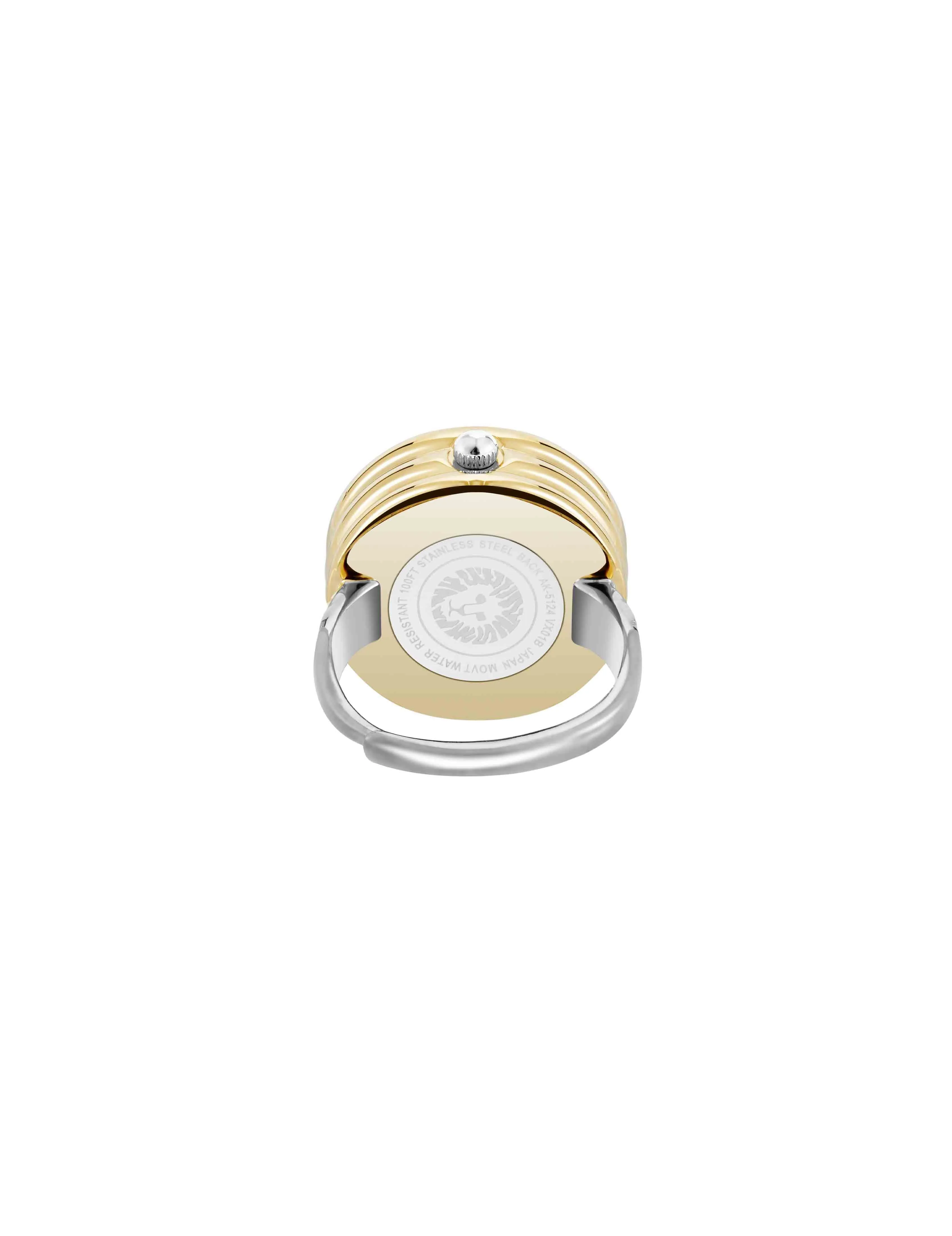 Faceted Crystal Ring Watch