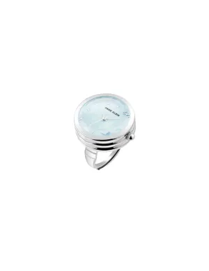 Faceted Crystal Ring Watch