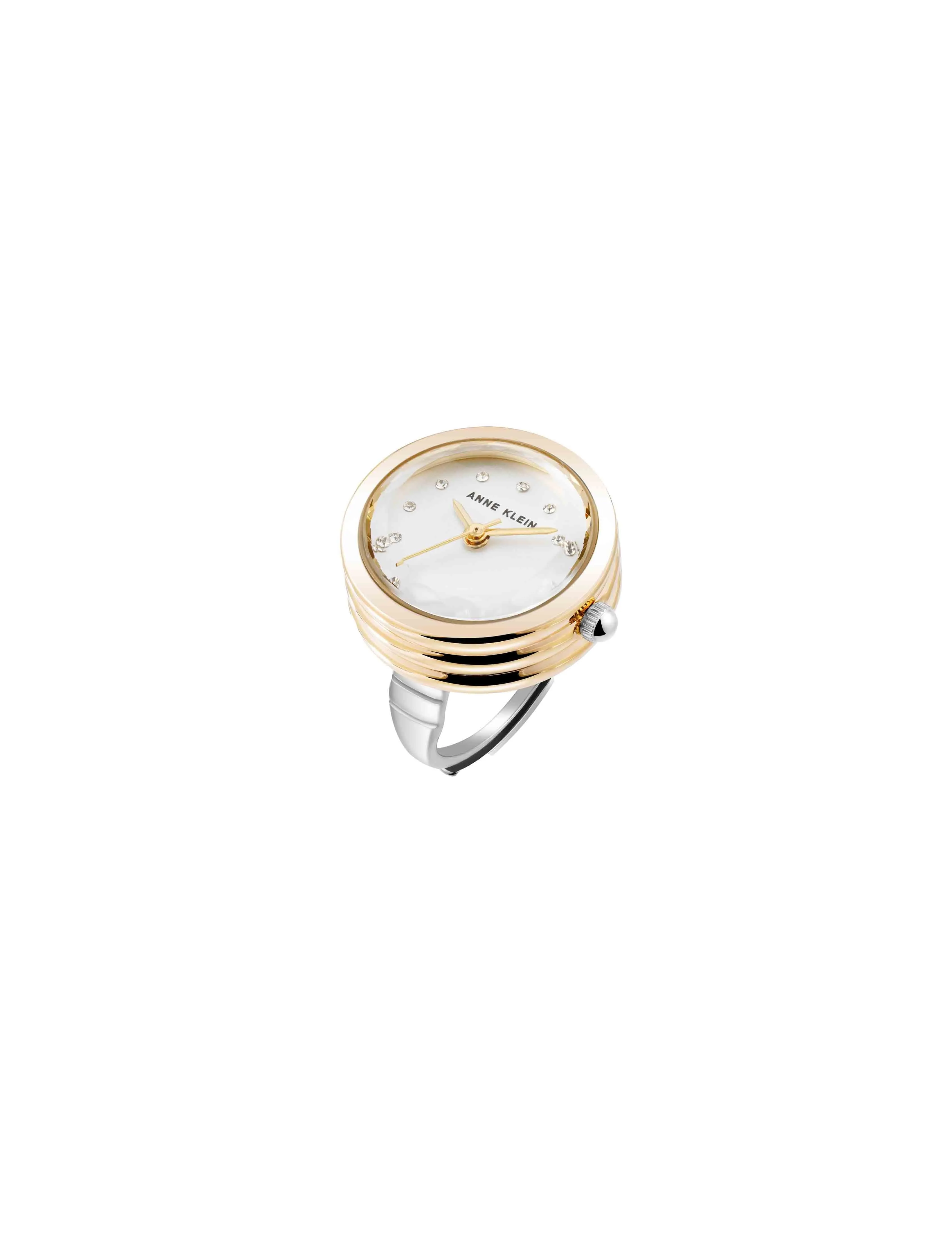 Faceted Crystal Ring Watch