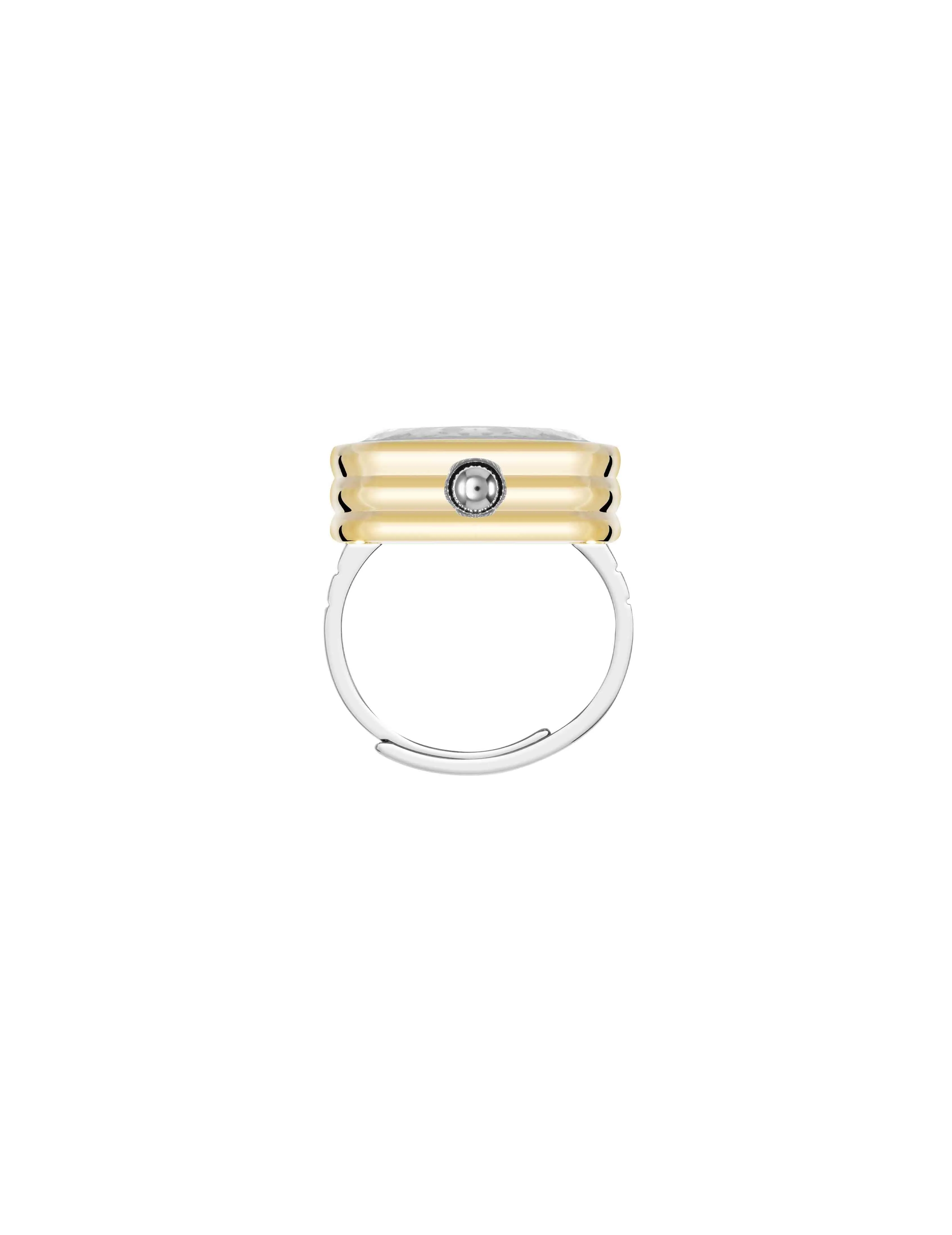 Faceted Crystal Ring Watch