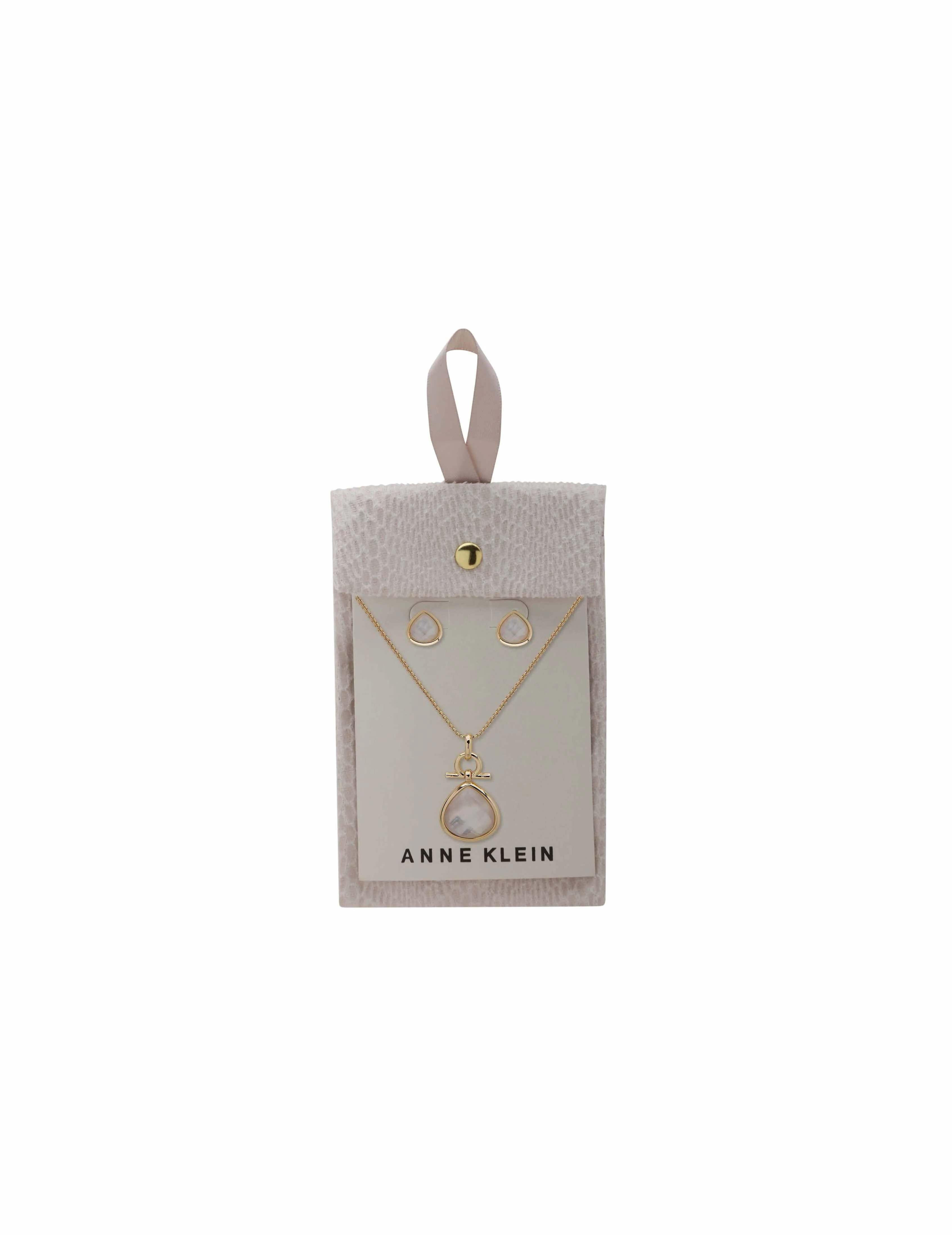 Faux Pearl Teardrop Earring & Necklace Set