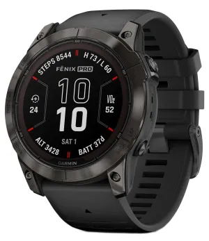 Fenix 7X Pro Saph Solar Crbn Gry Ti w/ Black Band