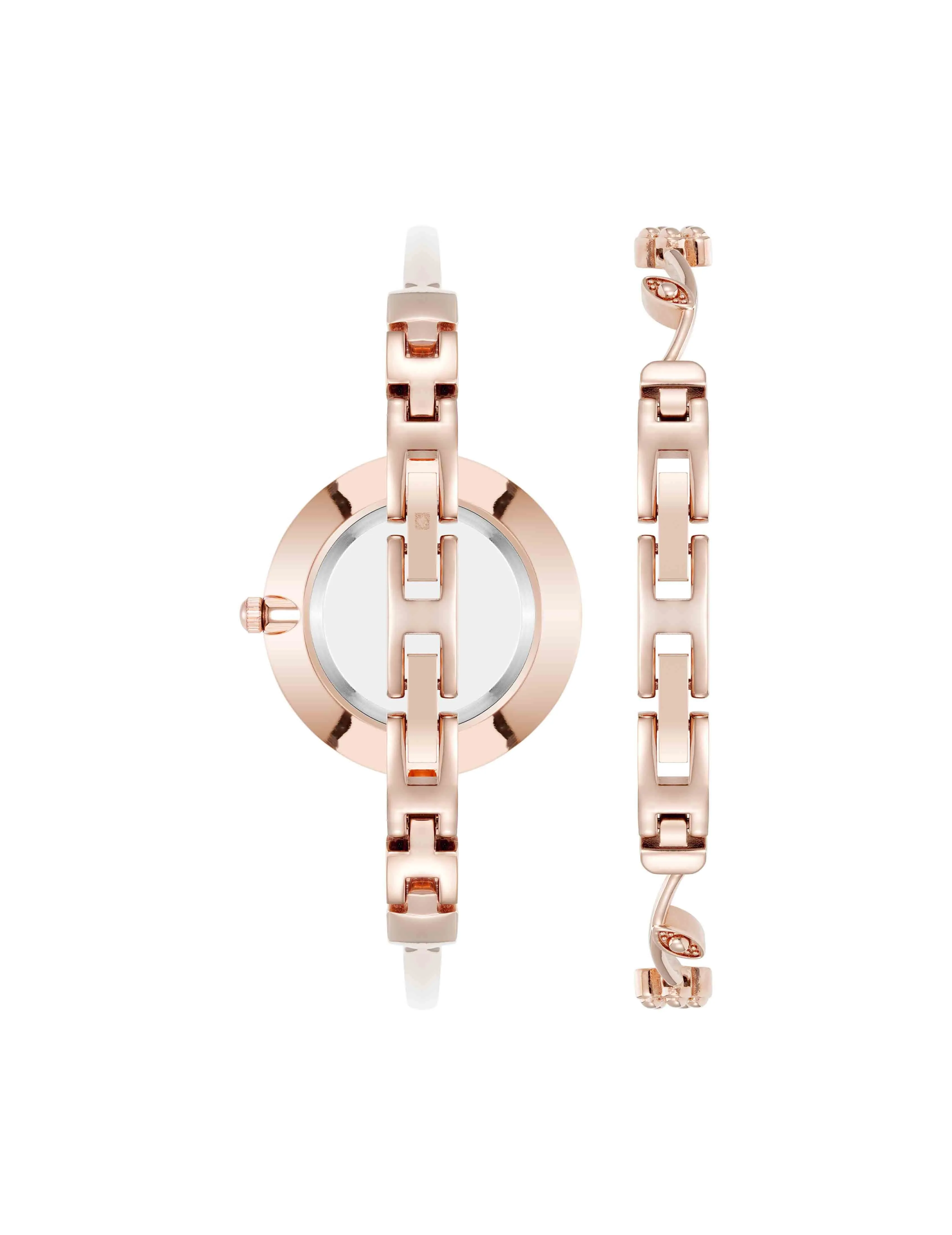 Floral Dial Bangle Watch Set
