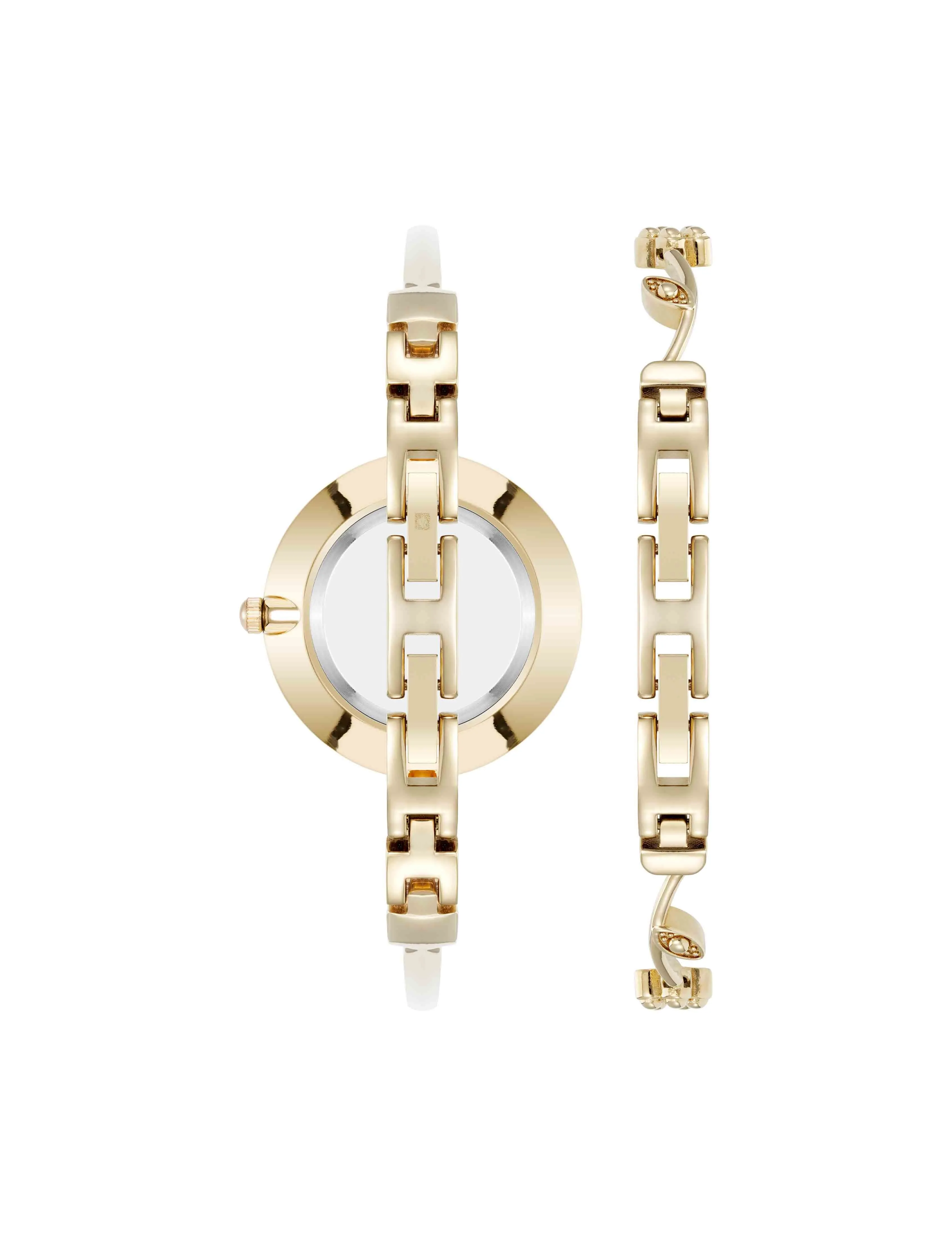 Floral Dial Bangle Watch Set