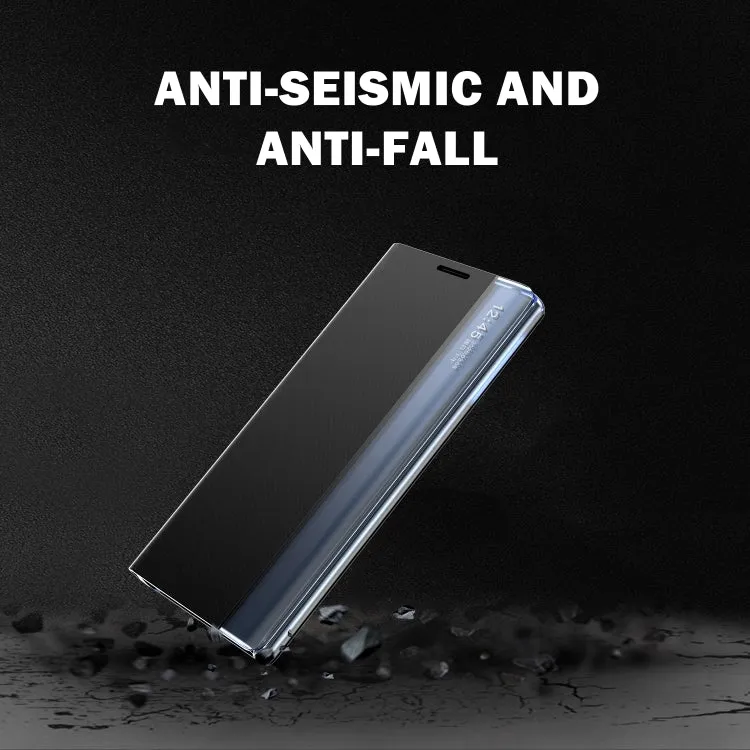 For Xiaomi Mi 11 Side Window Display Magnetic Suction Plain Grain Flip PU Leather   PC Case with