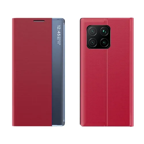 For Xiaomi Mi 11 Side Window Display Magnetic Suction Plain Grain Flip PU Leather   PC Case with