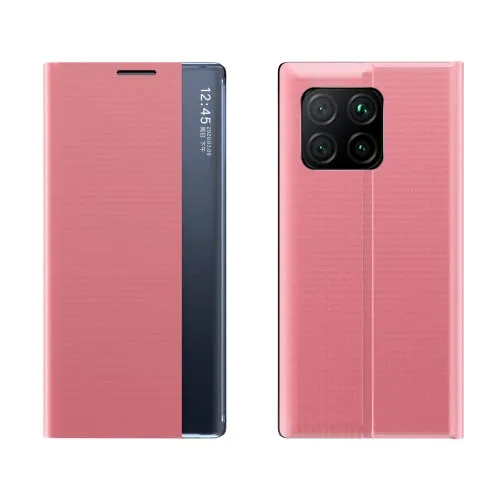 For Xiaomi Mi 11 Side Window Display Magnetic Suction Plain Grain Flip PU Leather   PC Case with