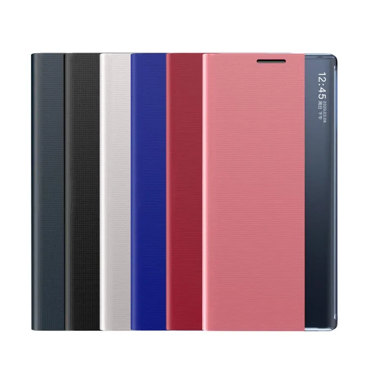 For Xiaomi Mi 11 Side Window Display Magnetic Suction Plain Grain Flip PU Leather   PC Case with