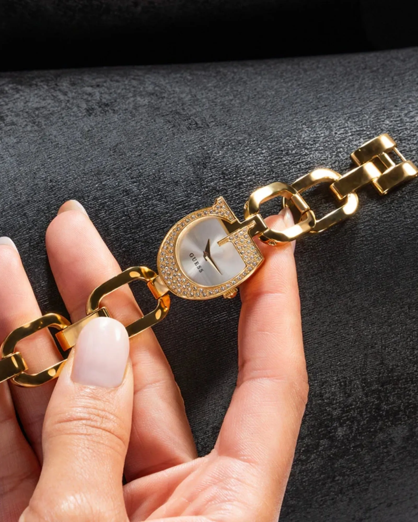 Gold Gia Logo Link Bracelet Watch