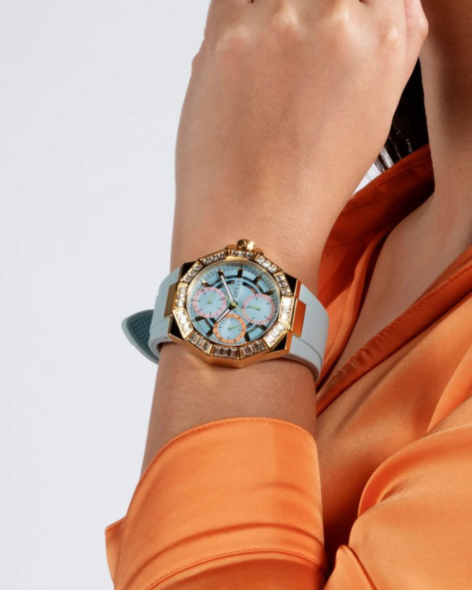Gold Selene Crystal Silicone Watch