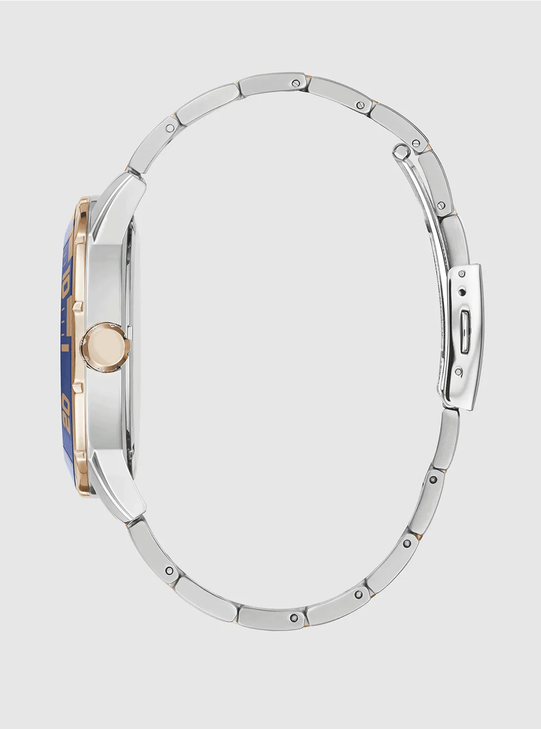 Gold Silver Blue Dial Watch